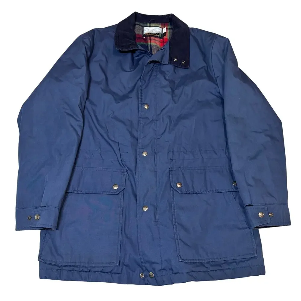 Vintage Sears Fieldmaster Dark Blue Barn Chore Coat Size Large